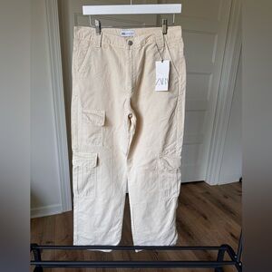 New Zara cotton cargo pants.